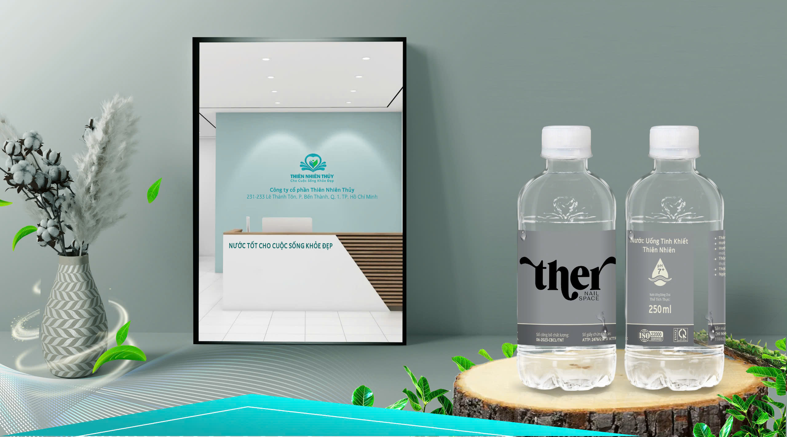 Ther Nail Space Tăng Nhận Diện Thương Hiệu Với Nước Uống Nhãn Riêng