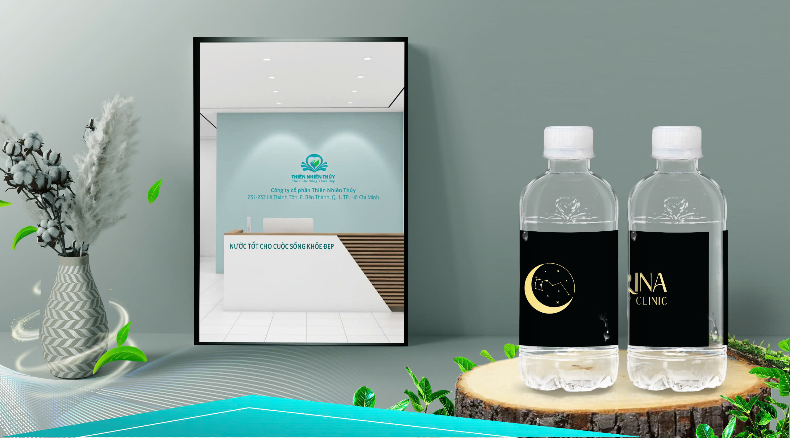 Carina Beauty Clinic chọn nước đóng chai in logo làm kênh quảng bá 2025