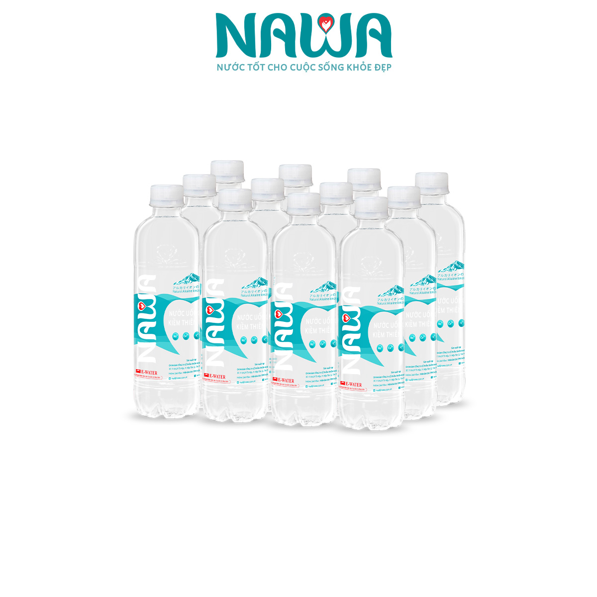 Nước ion kiềm cao cấp thiên nhiên NAWA Lốc 12 chai 500ml