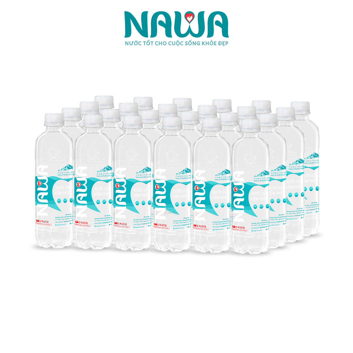 Nước ion kiềm cao cấp thiên nhiên NAWA Lốc 24 chai 500ml