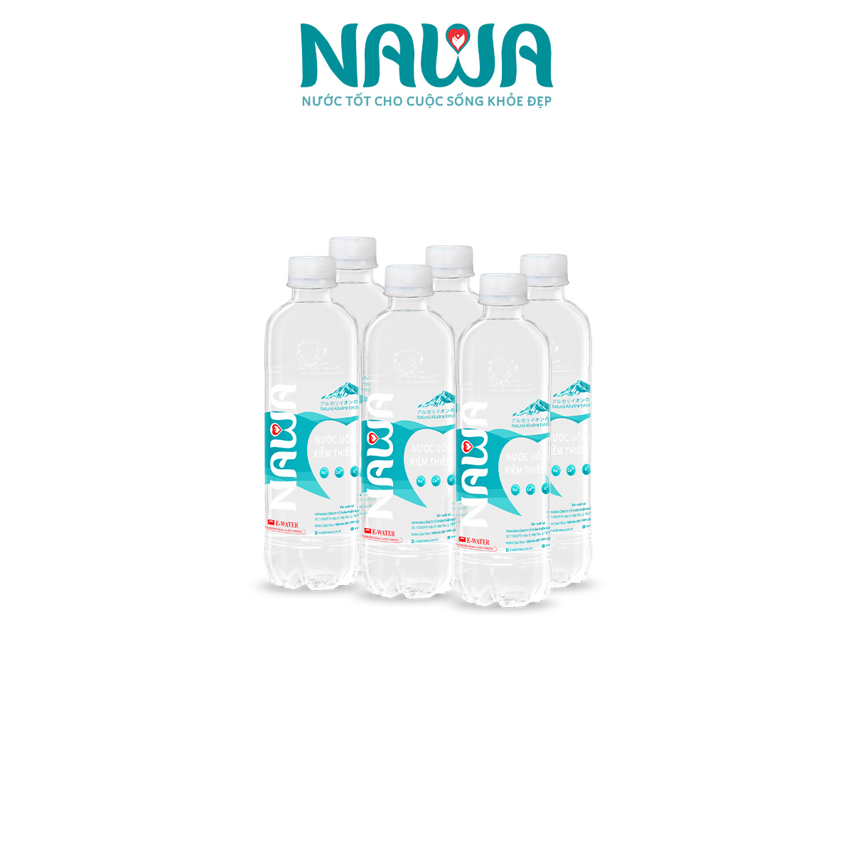 Nước ion kiềm cao cấp thiên nhiên NAWA lốc 6 chai 500ml