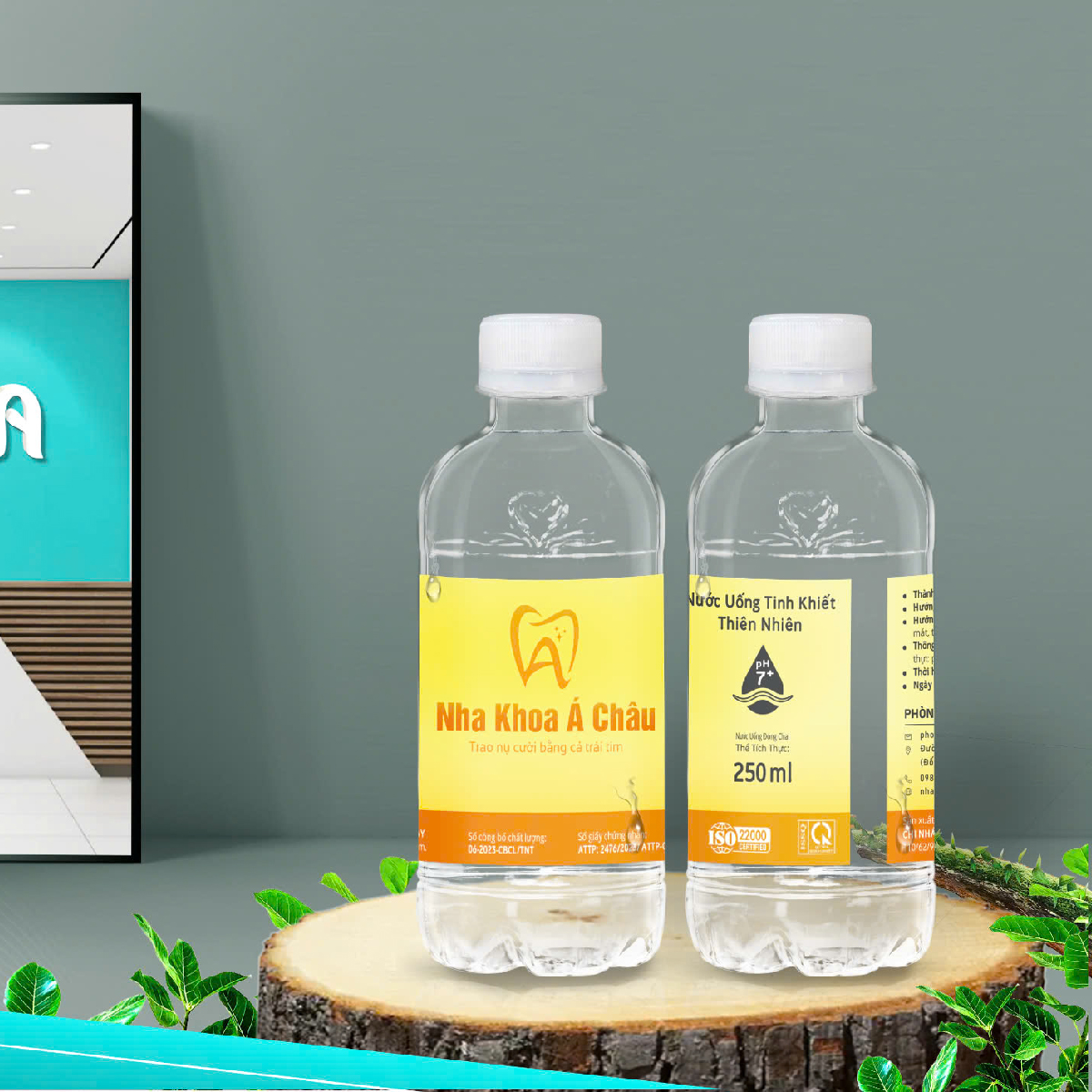Gia công nước đóng chai 250ml - Nha khoa Á Châu